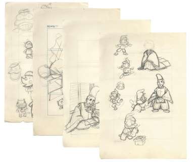 Fujio Akatsuka Akatsuka Handwritten rough name "Boken Miru-chan" 3 + 1 character illustration | Mandarake (Big Web)