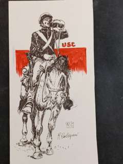Renzo Calegari | US Cavalry - Renzo Calegari - 1x Illustrazione originale firmata - Page volante - Exemplaire unique | Catawiki