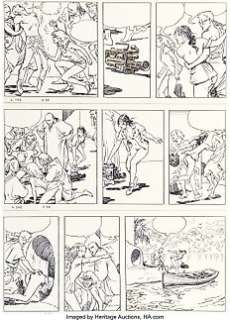 Milo Manara | Milo Manara - original page "Le Déclic #3" cm 50x72 - Page volante - Exemplaire unique - (1994) | Catawiki