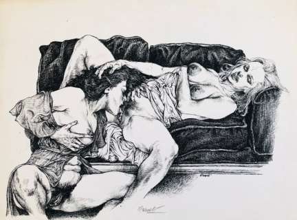 Riccardo Mannelli | Riccardo Mannelli - illustrazione originale pubblicata su “Carni Scelte ” / copertina + pag 50 - Page volante - Exemplaire unique - (1994) | Catawiki