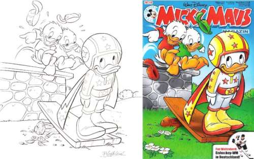 Ray Nicholson | Micky Maus GC MM2010-19 - Original inked Micky Maus Ink Drawing by Ray Nicholson | Catawiki