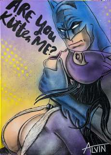 Alvin Silvrants | Catwoman and Batman kitten me - Original illustration by Alvin Silvrants | Catawiki