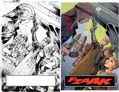 Wilton Santos - star wars #33 splashÂÂ (sold live on ‘dueling dealers of comic art‘ episode #28 podcast on 8-2-2021 (re-watch this funny art selling show here)