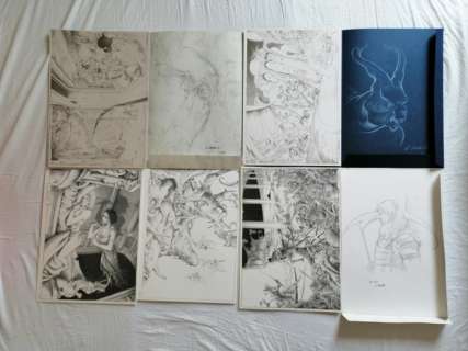 Ch. Verhaghe | Lot Ch. Verhaeghe - 5x Litho, 3x originele tekening - zie beschrijving - EO - (1999/2001) | Catawiki