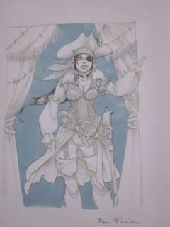 Maba | Maba - Dessin original dédicacé - Dofus - Femme pirate - (2015) | Catawiki