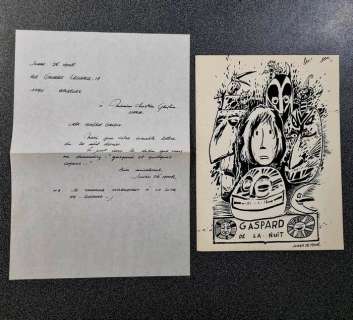 De Moor, Johan | De Moor, Johan - Dessin original + lettre originale - Gaspard de la nuit | Catawiki