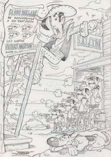 Jordan, Julian | Jordan, Julian - Original drawing - Lucky Luke - Hors La Loi | Catawiki