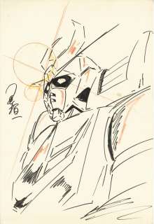 Hajime Kamegaki Hand-Drawn Color Illustration "Space Warrior Baldios" | Mandarake (Big Web)