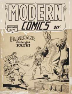 Reed Crandall Modern Comics #79 Blackhawk Cover Original Art (Quality, 1948). Blackhawk required Crandall to - | Heritage