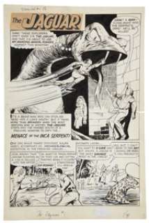 John Rosenberger Adventures of the Jaguar #1 Complete 9-page Origin Story Original Art (Archie, 1961). Famed -