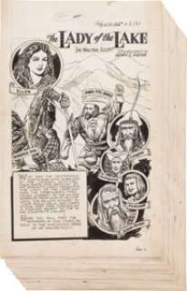 Henry C. Kiefer Classics Illustrated #75 The Lady of the Lake Complete 45-page Story Original Art (Gilberton, -