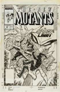 Bret Blevins The New Mutants #69 Cover Original Art (Marvel, 1988). The New Mutants try to find Lila. Magik -