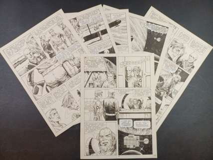 Luigi Corteggi | Collana Rodeo n. 159 - Luigi Corteggi - 6x Tavole Originali "L’Astronave Perduta" - Page volante - Exemplaire unique (1980) | Catawiki