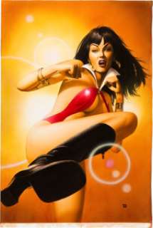 Mike Mayhew Vampirella #2 Cover Original Art (Harris, 2001). A feisty Vampirella may be the last thing you ever -