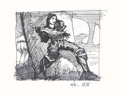 John Bolton | Alien - Prelim for World of Warcraft card. Ink on paper. Art measures 18 x 17cm | John Bolton