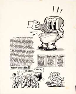 Robert Crumb Your Hytone Comix "Tommy Toilet" Back Cover Original Art (Print Mint, 1971). Some handy - | Heritage