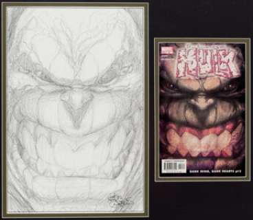 Kaare Andrews Hulk #51 Cover Pencils Original Art (Marvel, 2003). It‘s the fearsome Abomination - up close and -