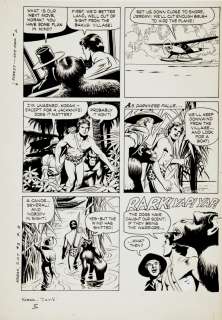 Russ Manning - korak, son of tarzan #3 p 5 (korak in 5 of 6 panels! ) large art - 1964