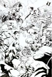 Ed Benes Justice League of America #28 Cover Original Art (DC, 2009). The Shadow Cabinet has stolen the mortal -