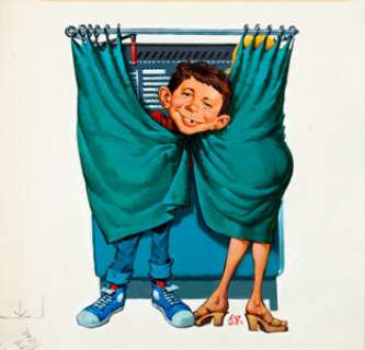 Jack Rickard Politically Mad Cover Original Art (Warner Books, 1976). Head for the voting booth to cast your vote -