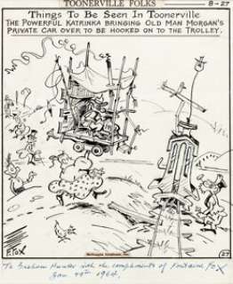 Fontaine Fox Toonerville Folks Daily Comic Strip Original Art dated 8-27-64 (McNaught Syndicate, 1964). The -
