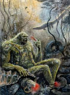Steve Bissette and John Totleben Comics Journal #93 Swamp Thing Painted Cover Original Art (Fantagraphics, 1984). A -
