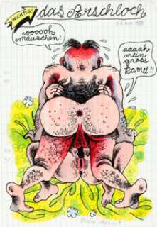 Julie Doucet "Das Arschloch" Sketch Original Art (1996). French-Canadian Alternative artist Julie -