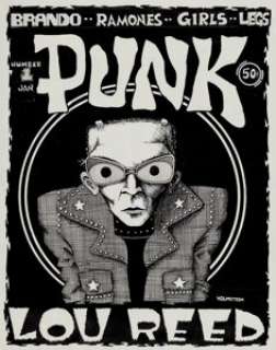 John Holmstrom Punk #1 Lou Reed Cover Original Art (1975). New York City, 1974. The traditional Rock Music scene - | Heritage