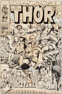 Jack Kirby and Vince Colletta Thor #154 Cover Original Art (Marvel, 1968). Mangog, the "sum total of -