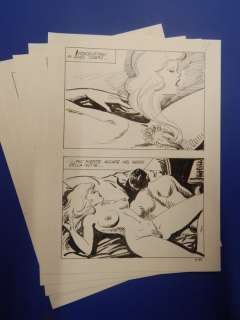 Birago Balzano | Fasma n. 3 - Birago Balzano - 5x Tavole Originali Erotiche "La moglie dell’attore" - Page volante - Exemplaire unique - (1985) | Catawiki