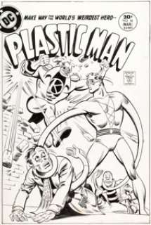 Ramona Fradon and Bob Smith Plastic Man #16 Cover Original Art (DC, 1977). Hey Kool-aid! Wait, that‘s -