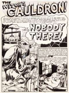 Graham Ingels (as Ghastly) Haunt of Fear #16 Complete 8-Page Story Original Art (EC, 1952). The Old Witch - | Heritage