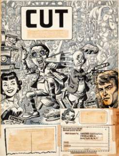 Joe Maneely Cracked #4 Inside Back Cover Illustration Original Art (Major Publications, 1958). This -