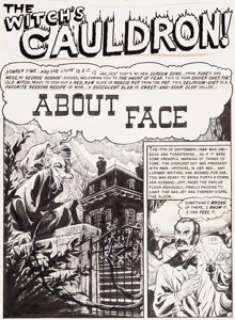 Graham Ingels Haunt of Fear #27 Complete 8 Page Story "About Face" Original Art (EC, 1954). It‘s -