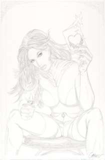 Greg Horn Emma Frost #3 Penciled Cover Original Art (Marvel, 2003). The former villainous White Queen sure is -