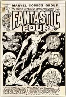 Sal Buscema and Joe Sinnott Fantastic Four #123 Cover Silver Surfer and Richard Nixon Original Art (Marvel, - | Heritage