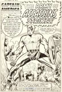 Jack Kirby and Chic Stone Tales of Suspense #60 Splash Page 1 Captain America Original Art (Marvel, 1964).... | Heritage