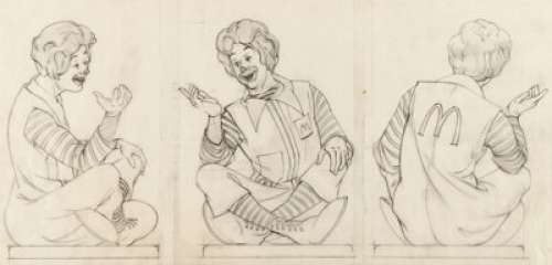 Ronald McDonald Tabletop Statue Design Drawing by Wes Cook Original Art (McDonald’s/Setmakers, 1978).... | Heritage