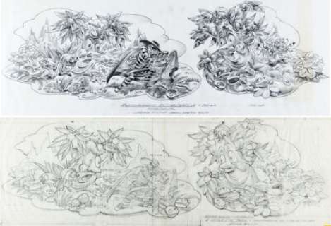 McDonaldland Hamburglar Wall Plaque Layout Drawing Original Art by Wes Cook (McDonald’s/Setmakers, 1977).... (Total: 2 Items) | Heritage