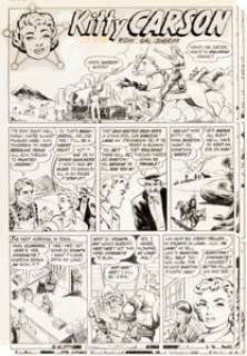 Bob Powell Kerry Drake Detective Cases #17 Complete 3-Page Story Kitty Carson Original Art (Harvey, 1949).... (Total: 3 Original Art)