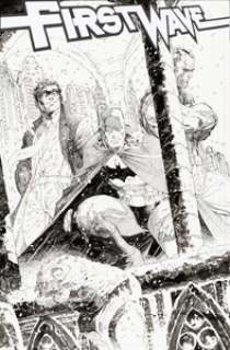 Jim Lee First Wave #6 Variant Cover Batman, The Spirit, and Doc Savage Original Art (DC, 2011)....