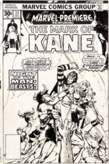 Howard Chaykin and Klaus Janson Marvel Premiere #33 Solomon Kane Cover Original Art (Marvel, 1976)....