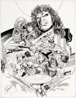 Steve Epting and Tom Palmer The Avengers #375 Poster Original Art (Marvel, 1994)....