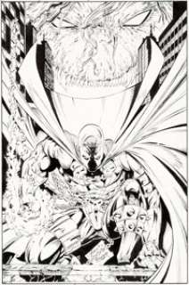 Marat Mychaels and Todd McFarlane Spawn #6 Pin-Up Original Art (Image, 1992). The earliest example of -