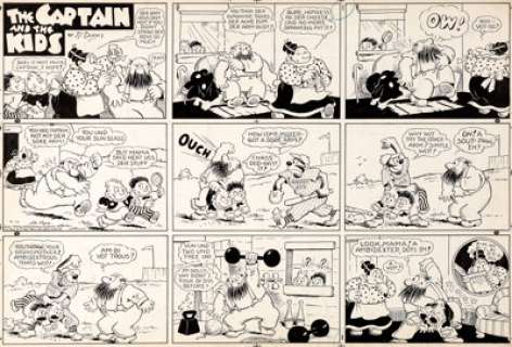 Rudolph Dirks The Captain and the Kids Sunday Comic Strip Original Art dated 9-12-48 (United Features -