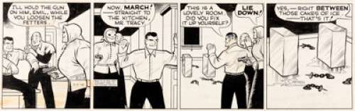 Chester Gould - Dick Tracy Daily Comic Strip Original Art dated 8-5-43 (Chicago Tribune, 1943).