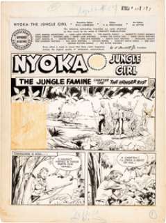 Fawcett Artist - Nyoka the Jungle Girl #57 Complete 16-Page Story "The Jungle Famine!" Original Art (Fawcett, 1951).