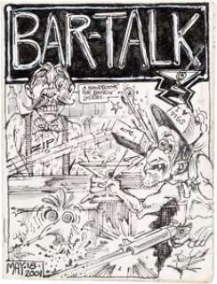 S. Clay Wilson and Sam Vaughan - Bar Talk Unpublished 15-Page Chapbook and Decorative Envelope Original Art Group (1998-2001).