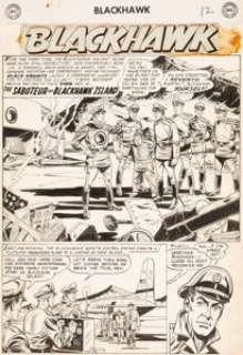 Dick Dillin and Charles Cuidera - Blackhawk #113 Story Page 1 Original Art (DC, 1957).