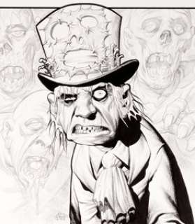 Eric Powell - The Goon #14 Couverture Originale (Dark Horse Comics, 2005). Eric Powell The Goon #14 Original Art Cover (Dark Horse Comics, 2005).